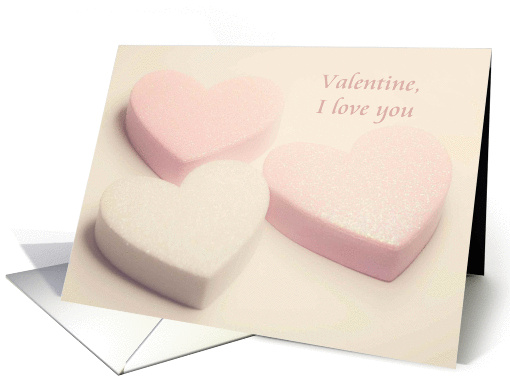Valentine's Day Card with Pastel Hearts, Valentine, I love you card