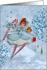 New Year - Girl in the clouds card