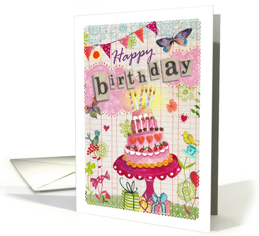 Happy Birthday Mom - Birthday Cake card (1016159)