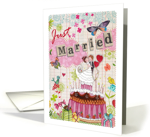 Just Married - Wedding cake card (1016221)
