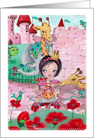 Happy Birthday - Princess drinking tea card