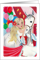 Happy Birthday - Circus Girl with Horse card