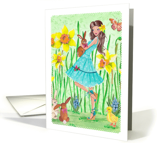 Happy Easter - Spring Girl card (1284822)