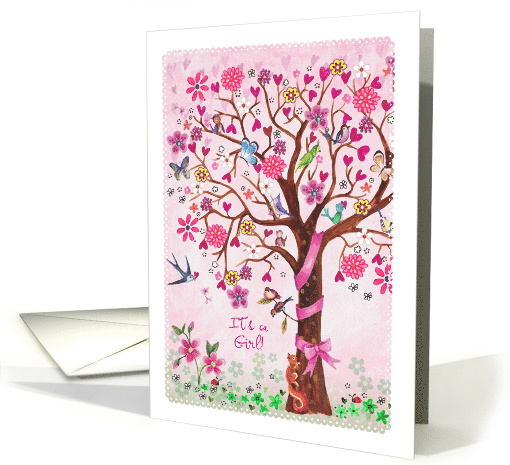 Congratulations - Its a girl - tree card (1284846)