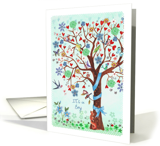Congratulations - Its a boy - tree card (1284850)
