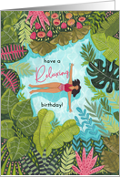 Summer Birthday for Her Relaxing in Tropical Ocean card