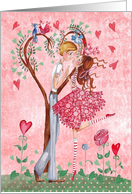 Valentines Day . Girl and Boy in love card