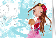 Happy Birthday - Princess with golden ball card
