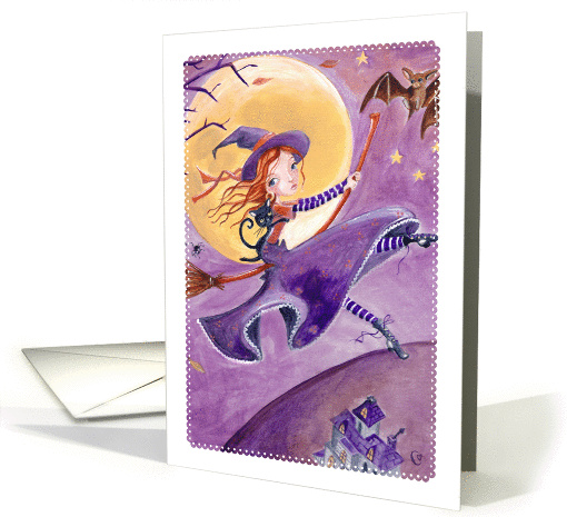 Happy Halloween - Flying Witch card (979381)