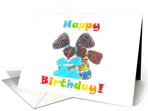 Birthday Card for African-American Girl Best Friends card (925004)