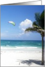 Thank You, Kite Surfing at Tulum Beach - Palm tree and Caribbean Ocean card