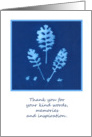 Blue Plant Sun Print Thank You Card