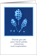 Blue Plant Sun Print Thank You Card