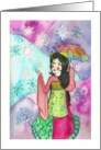 Happy new year geisha card