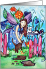 Blue Fairy’s Garden Happy Birthday card