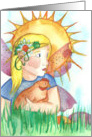 Fairy And The Hen Happy Easter card