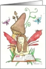 bookworm fairy fantasy card
