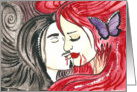 Vampire kiss halloween Card