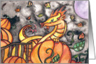 Pumpkin dragon halloween Card