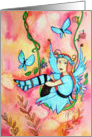 Fairy swing birthday card