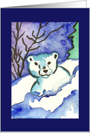Little polar bear holiday card