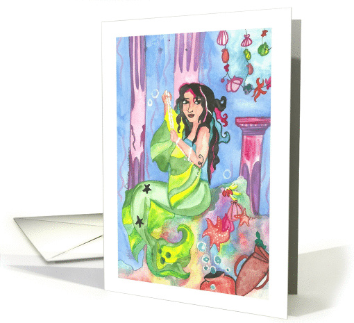 Thinking of you - fantasy mermaid card (1344574)