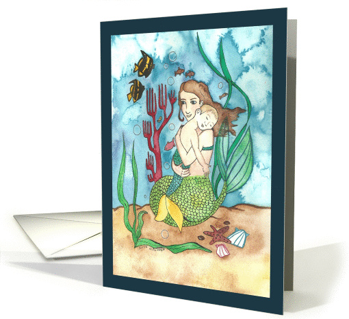 Mermaid Mother and sleeping merchild card (1427492)