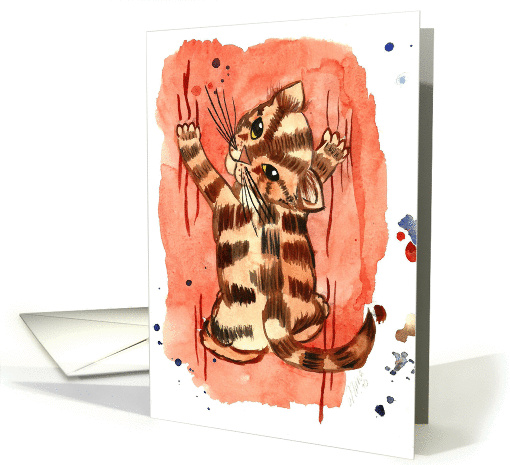 Cat going all over the place card (1456036)