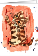 Cat going all over the place card