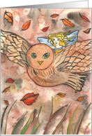 Mabon Blessings Fairy and Owl card