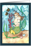 Blank Card - Mer-Mother and Mer-Child card