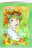 Spring Maiden Blessed Beltane card