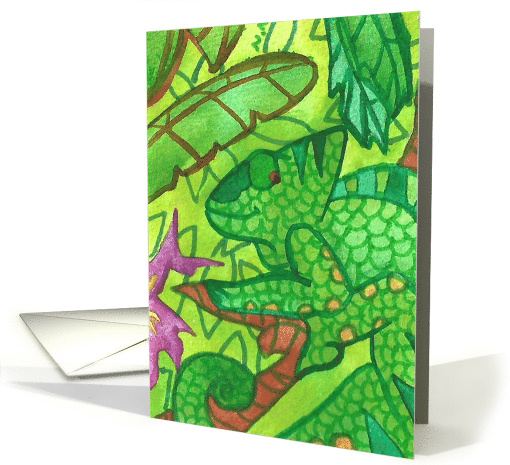 Smiling Chameleon Happy Birthday card (1837502)
