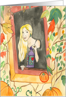 Autumn Lantern Mabon Blessings card