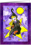 Star Witch Samhain Blessings card