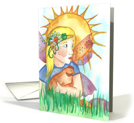 Fairy And The Hen Beltane Blessings card (1838802)