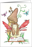 bookworm fairy fantasy card