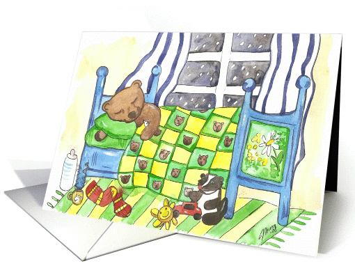 Get well soon teddy bear card (919691)