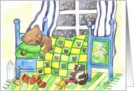 Get well soon teddy bear card