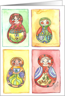 Matryoshkas smile on your birthday card