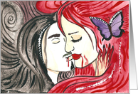 Vampire kiss halloween Card