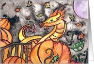 Pumpkin dragon halloween Card