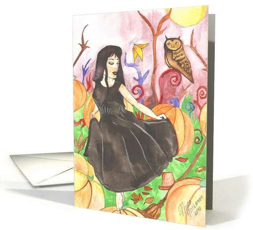 Dancing witch halloween card (971379)