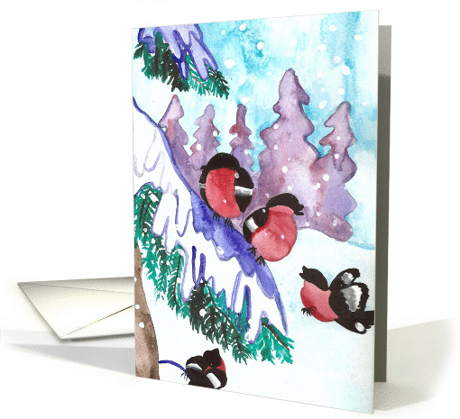 Winter birds Season's greetings card (982319)