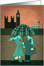 Love under the rainy sky of London. card