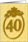 Happy 40th Birthday, Crown, Big Plaid ’40’ card