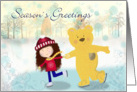 Skating on Winter - Seasons Greetings card