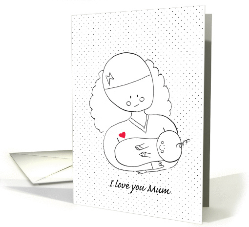 COLOUR ME IN - I love you mum - Happy Mother's day card (900679)