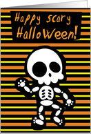 Happy scary Halloween - Illustrated Skeleton card