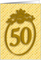 Happy 50th Birthday, Crown, Big Plaid ’50’ card